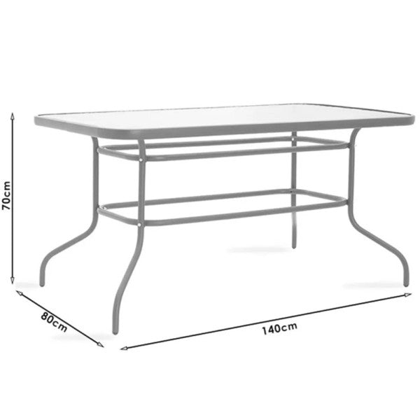 Metal table VALOR 140x80cm gray
