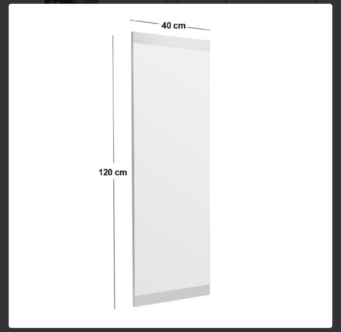 Mirror 120x40cm white