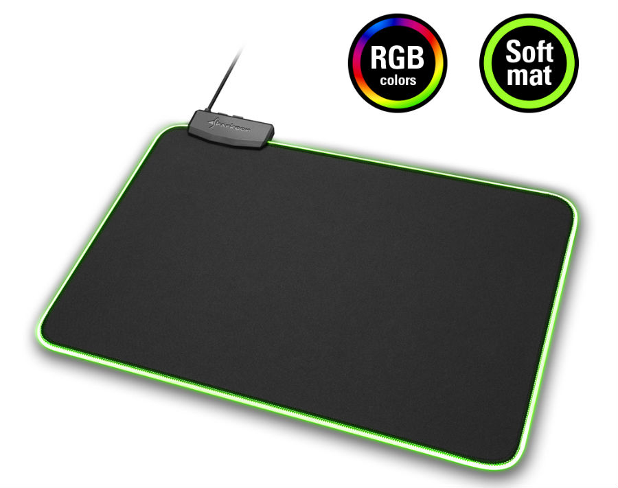 Mouse Pad Sharkoon 1337 RGB Gaming 359x279x3 mm Black