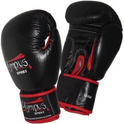 Boxing Gloves Olympus Leather THAI Style Black-Red