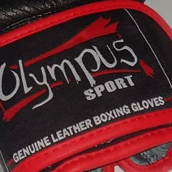 Boxing Gloves Olympus Leather THAI Style Black-Red