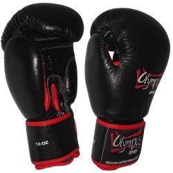 Boxing Gloves Olympus Leather THAI Style Black-Red