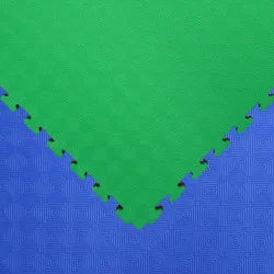 Floor Mat Tatami LIGHT Eva Foam 100x100x2.5cm – Diamond Pattern Green/Blue