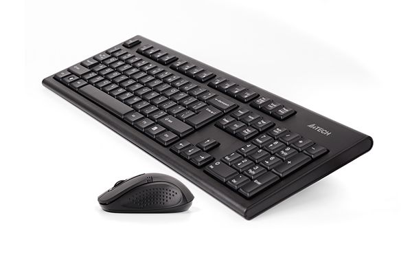 Keyboard A4 7100N Wireless w/Mouse USB Black