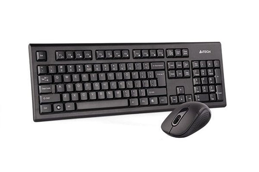 Keyboard A4 7100N Wireless w/Mouse USB Black