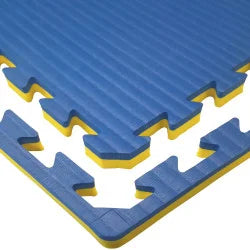 Tatami Puzzle Mat Foam JY 100x100x2.5cm - Wave Pattern Yellow Blue