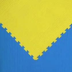 Tatami Puzzle Mat Foam JY 100x100x2.5cm - Wave Pattern Yellow Blue