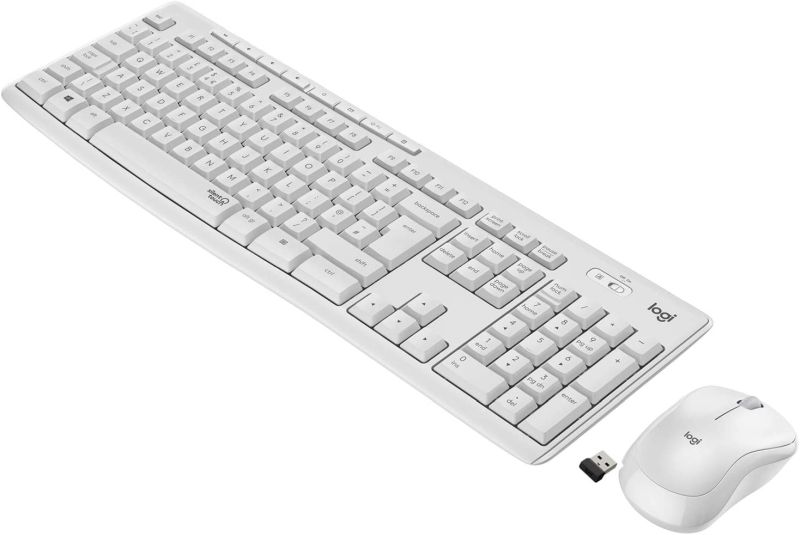 Keyboard Logitech Wireless Desktop MK295 Combo w/Mouse Silent White