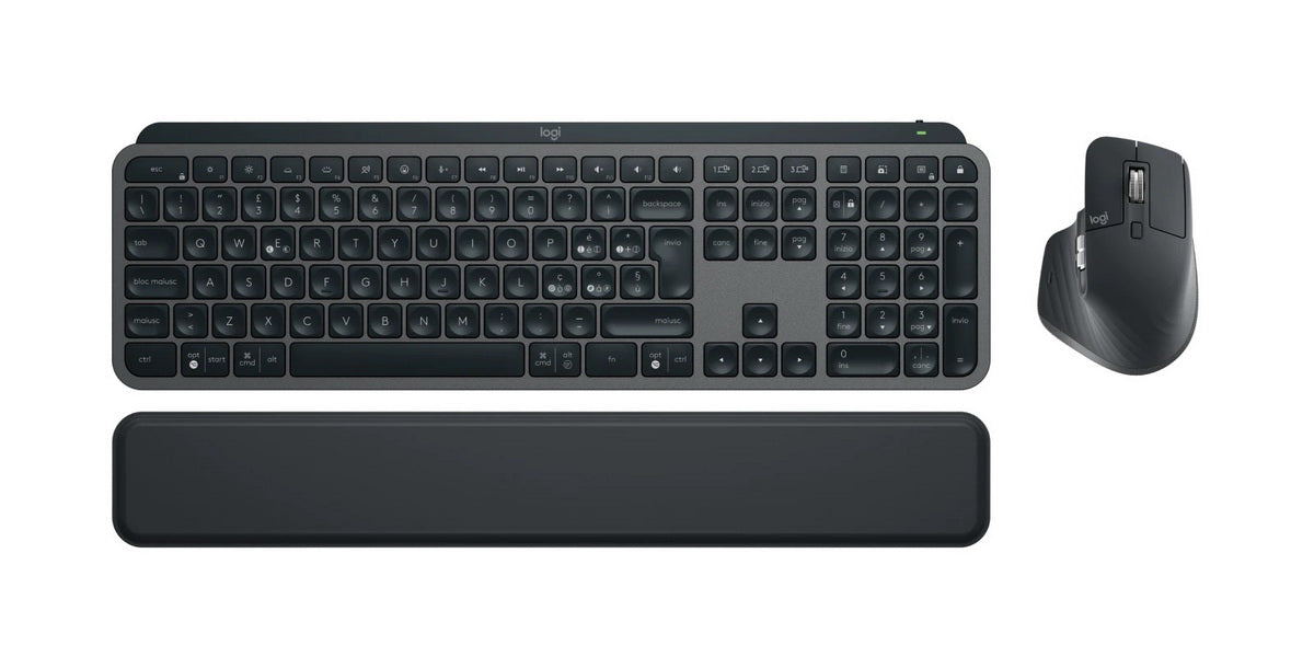 Keyboard Logitech Wireless MX Keys S Combo w/Mouse, Palm Rest Graphite