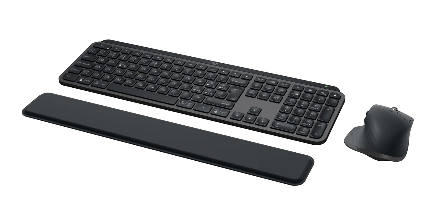 Keyboard Logitech Wireless MX Keys S Combo w/Mouse, Palm Rest Graphite