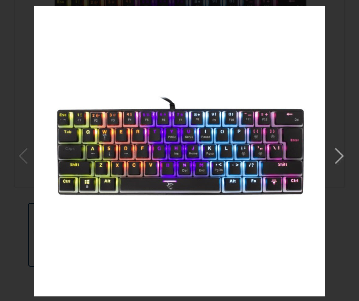 Keyboard White Shark Gaming Ashiko RGB Mechanical Red Switch