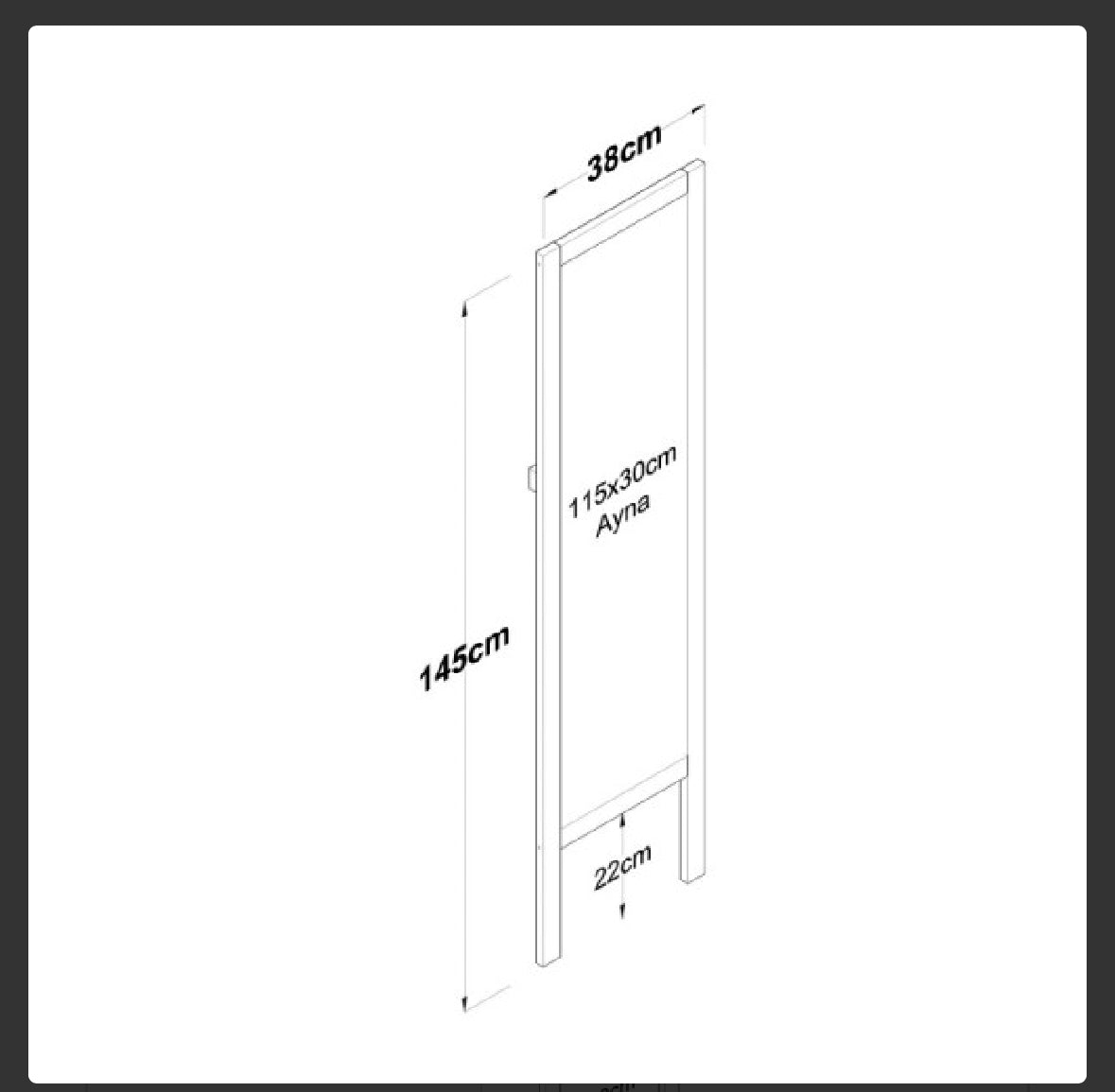 Decorative mirror 145x38cm