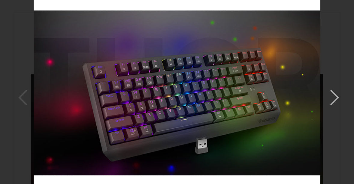 Keyboard Genesis Gaming Thor 230 TKL Wireless Mechanical RGB Black Outemu Red Switches