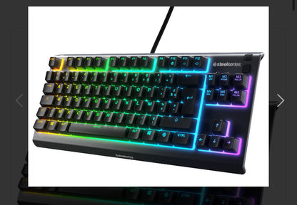 Keyboard SteelSeries Apex 3 TKL Gaming IP32 Water Resistant, Whisper quiet switches, 8-Zone RGB