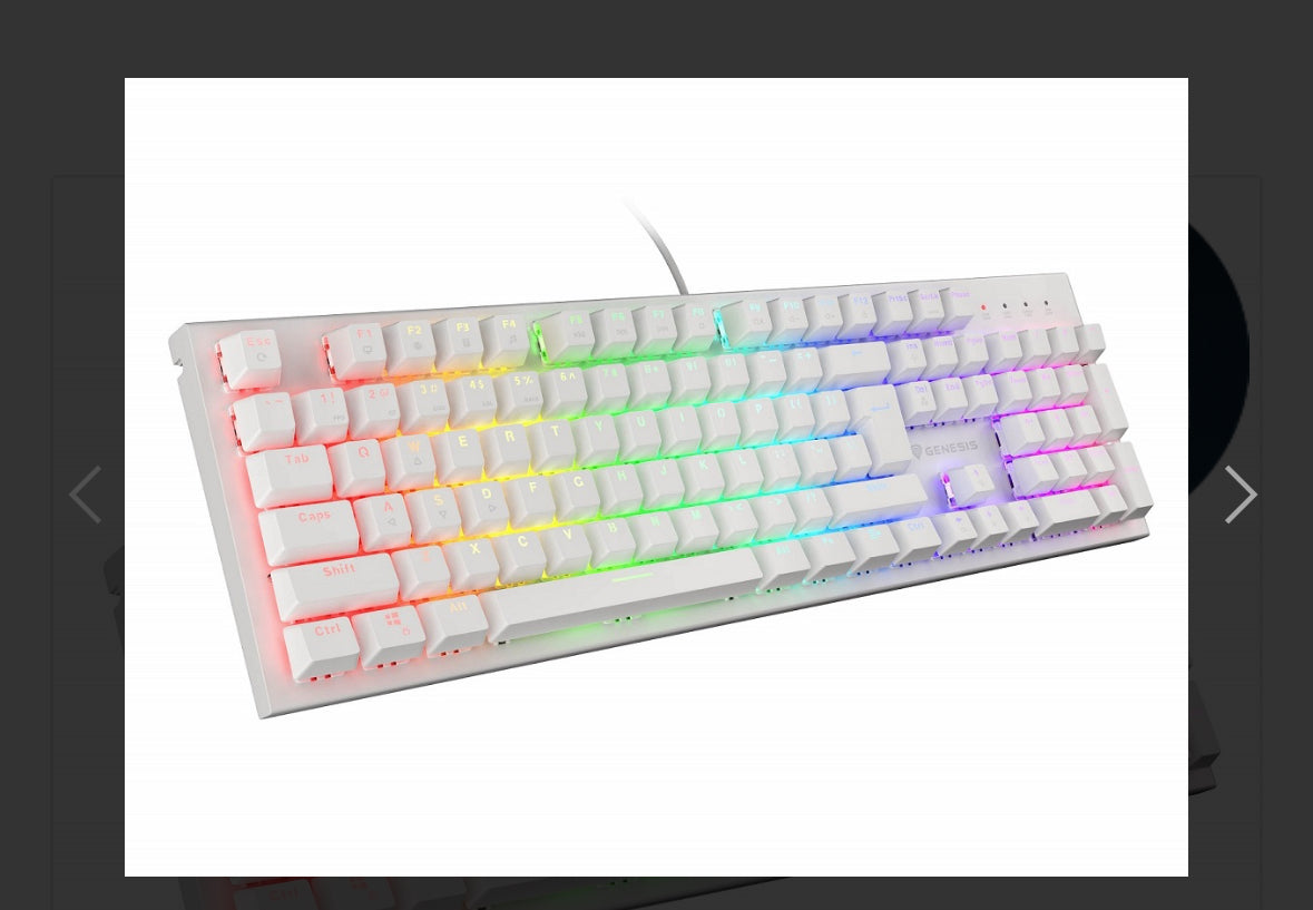 Keyboard Genesis Gaming Thor 303 Hot Swap Mechanical Brown Switch RGB White