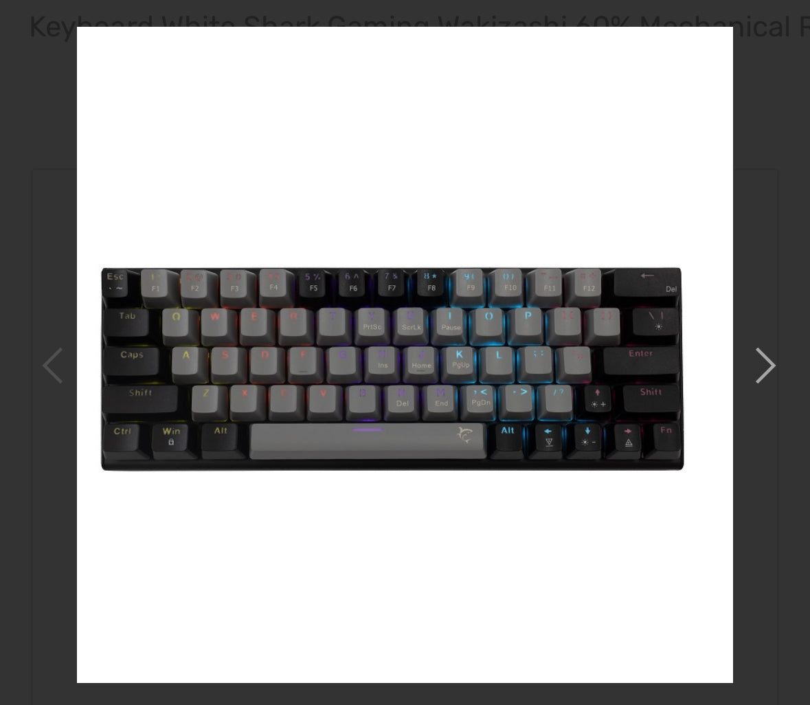 Keyboard White Shark Gaming Wakizashi 60% Mechanical RGB Grey-Black Red Switch