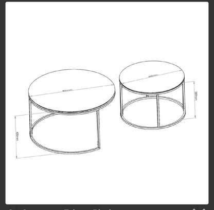 Set of 2 coffee tables Tokyo - Black