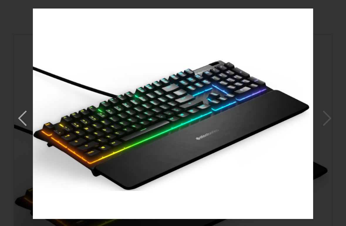 Keyboard SteelSeries Apex 3 Gaming Water Resistant, Whisper quiet switches, 10-Zone RGB Illuminated