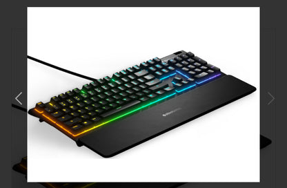 Keyboard SteelSeries Apex 3 Gaming Water Resistant, Whisper quiet switches, 10-Zone RGB Illuminated