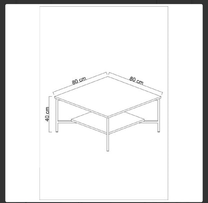 Club table Gold Line - Antrahcite, Gold