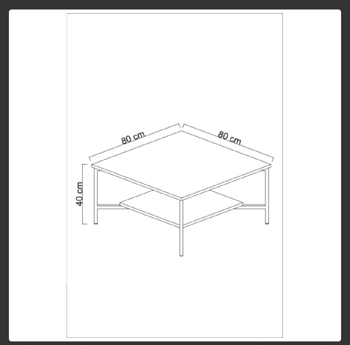 Club table Black Line - White, Black