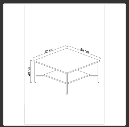 Club table Black Line - White, Black