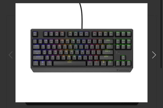 Keyboard Genesis Gaming Thor 230 TKL Hot Swap Mechanical Brown Switch RGB Black