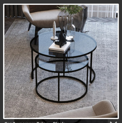 Set of 2 coffee tables Tokyo - Black