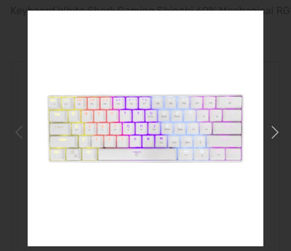 Keyboard White Shark Gaming Shinobi 60% Mechanical RGB White Brown Switch