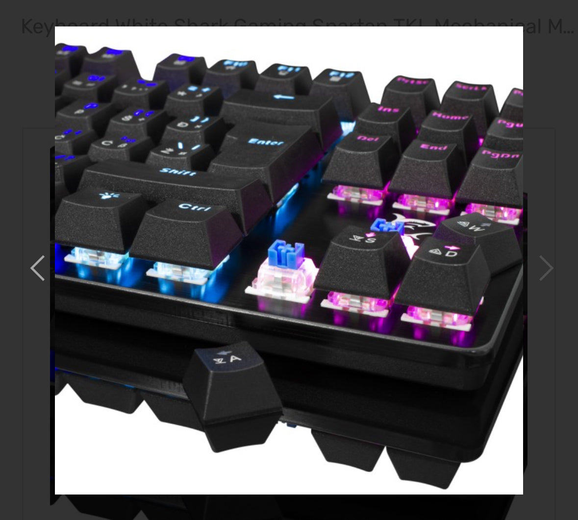 Keyboard White Shark Gaming Spartan TKL Mechanical Metal RGB