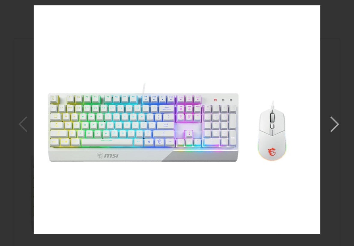 Keyboard MSI Gaming Vigor GK30 White RGB Combo w/Mouse Clutch GM11