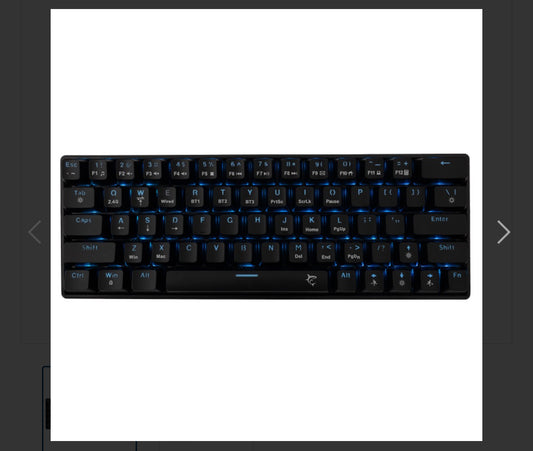 Keyboard White Shark Gaming Premium Kaiken 60% Mechanical RGB Black Red Switch BT 2.4GHz