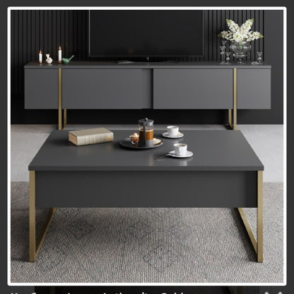 Club table Luxe - Anthracite, Gold