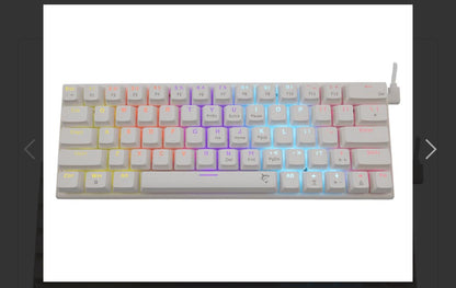 Keyboard White Shark Gaming Wakizashi 60% Mechanical RGB White Blue Switch