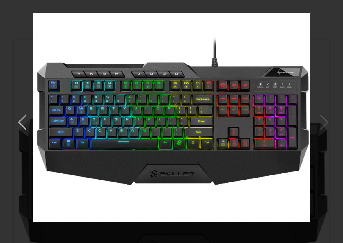 Keyboard Sharkoon SKILLER SGK4 Gaming Rubber Dome w/N-Key Rollover / RGB 6 zones Illumination