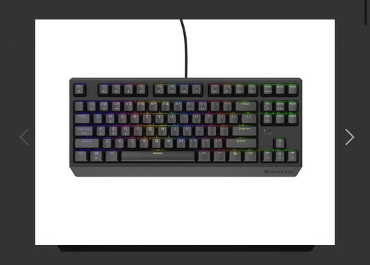 Keyboard Genesis Gaming Thor 230 TKL Hot Swap Mechanical Red Switch RGB Black