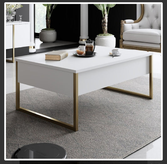 Club table Luxe - White, Gold