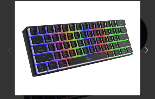 Keyboard Genesis Gaming Thor 660 Wireless Mechanical 60% RGB Black Gateron Brown Switches