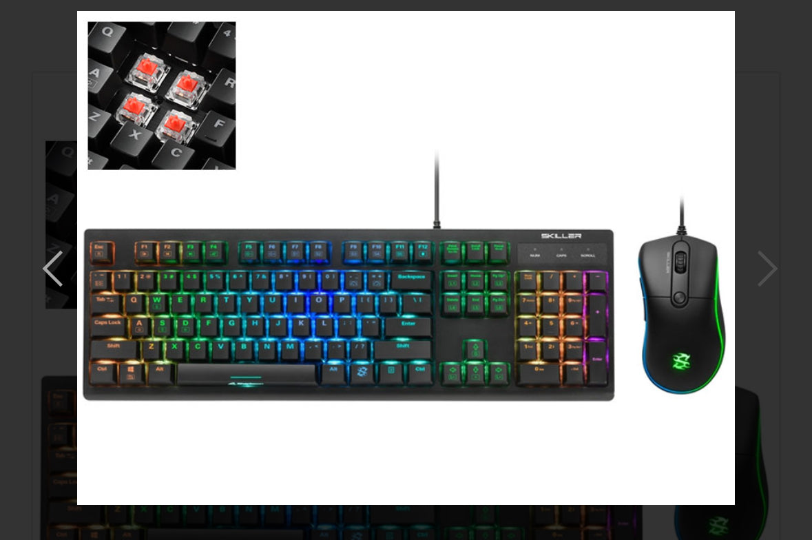 Gaming Set Sharkoon SKILLER SGB30 RED Mechanical Keyboard Red Switch/Mouse 6400 DPI USB w/RGB