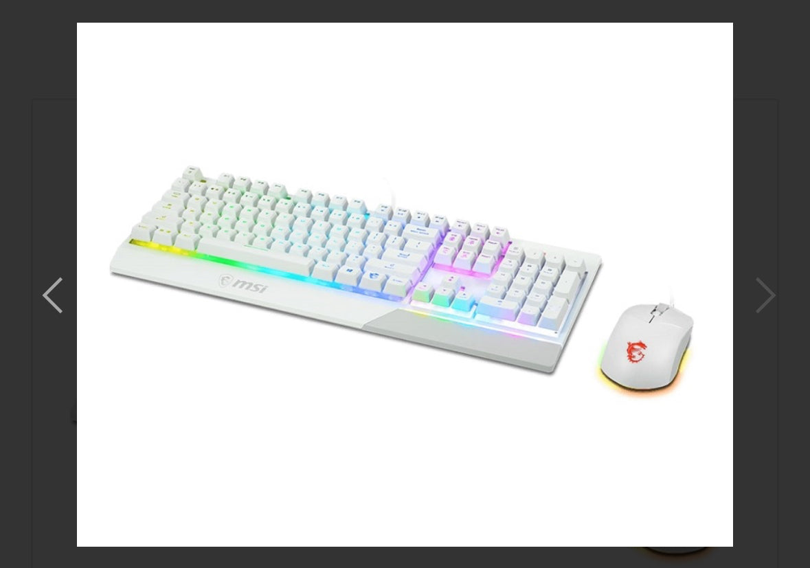 Keyboard MSI Gaming Vigor GK30 White RGB Combo w/Mouse Clutch GM11