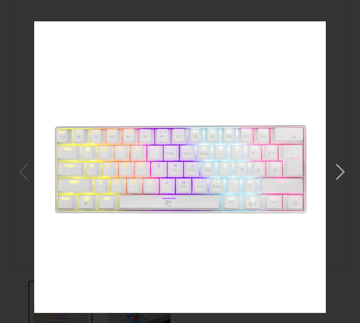 Keyboard White Shark Gaming Shinobi 60% Mechanical RGB White Red Switch