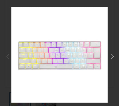 Keyboard White Shark Gaming Shinobi 60% Mechanical RGB White Red Switch