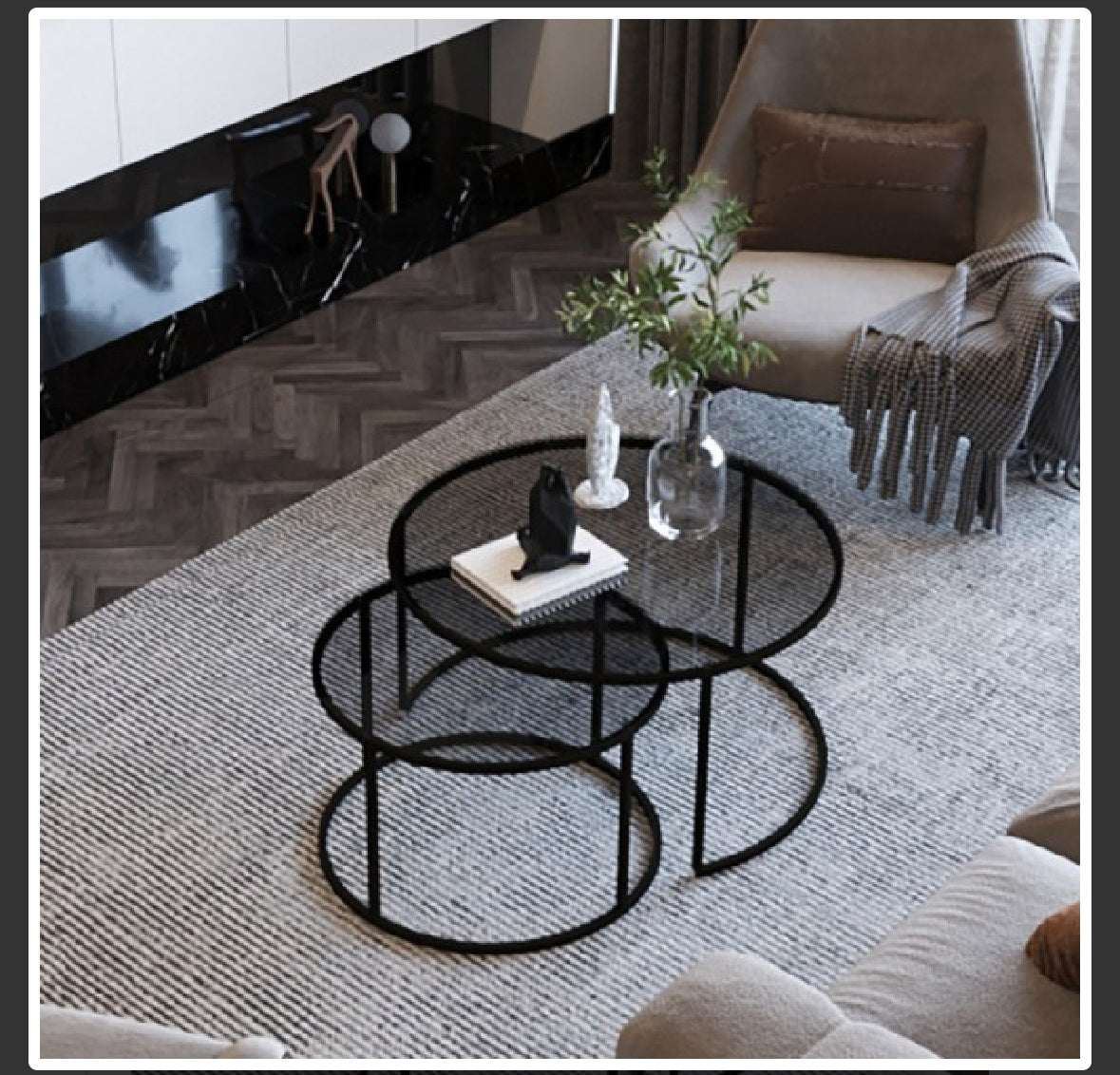 Set of 2 coffee tables Tokyo - Black