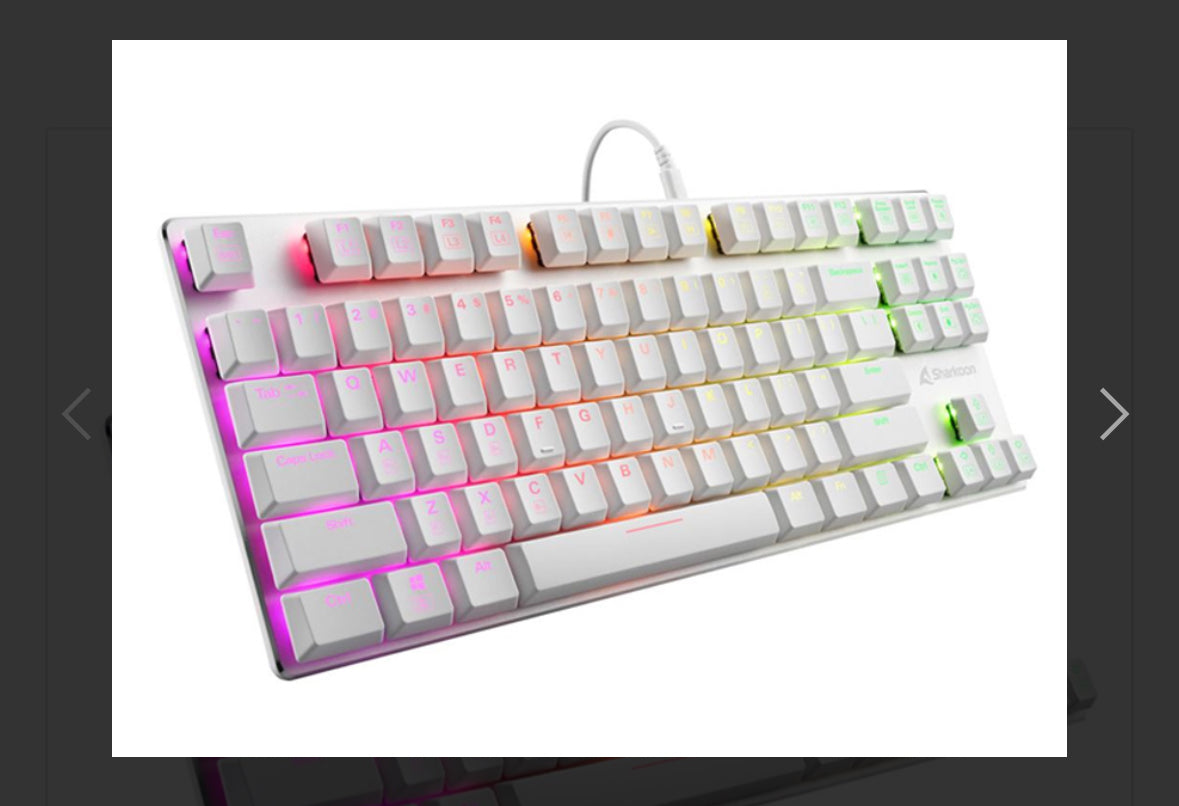 Keyboard Sharkoon PureWriter TKL RGB Mechanical Gaming w/RGB Illumination - Kailh Red Switch White