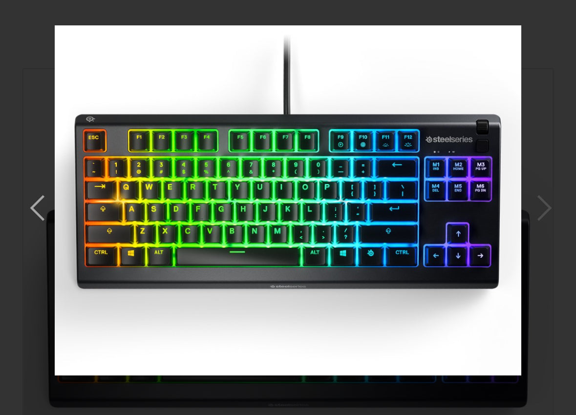 Keyboard SteelSeries Apex 3 TKL Gaming IP32 Water Resistant, Whisper quiet switches, 8-Zone RGB