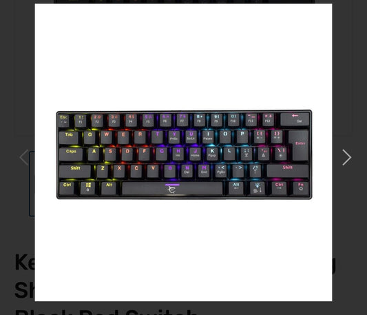 Keyboard White Shark Gaming Shinobi 60% Mechanical RGB Black Red Switch