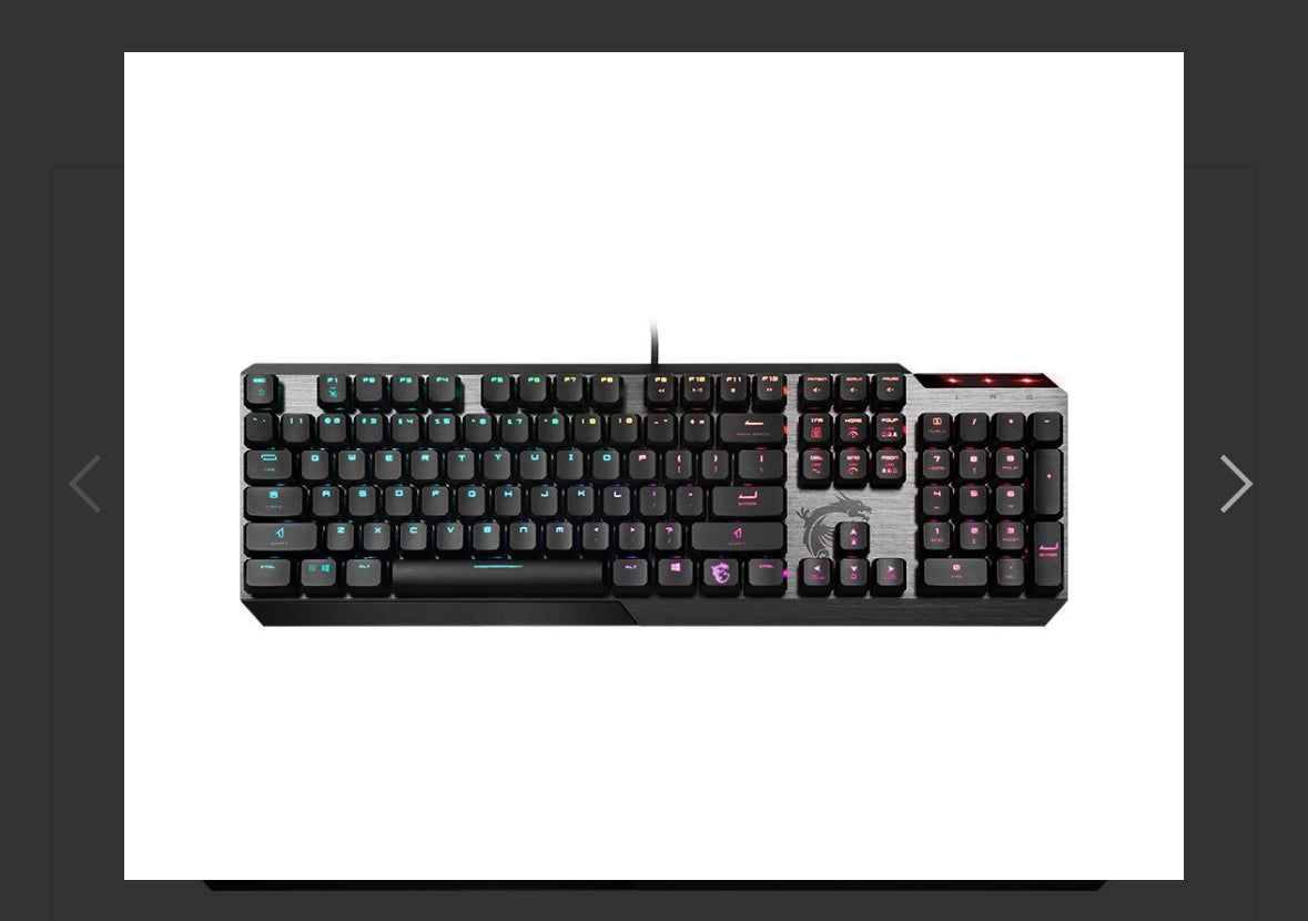 Keyboard MSI Gaming Vigor GK50 Mechanical Low Profile Per-Key RGB Mystic Light