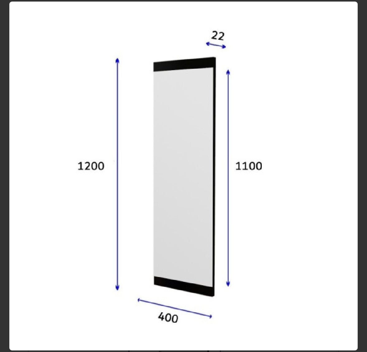 Mirror 120x40cm black