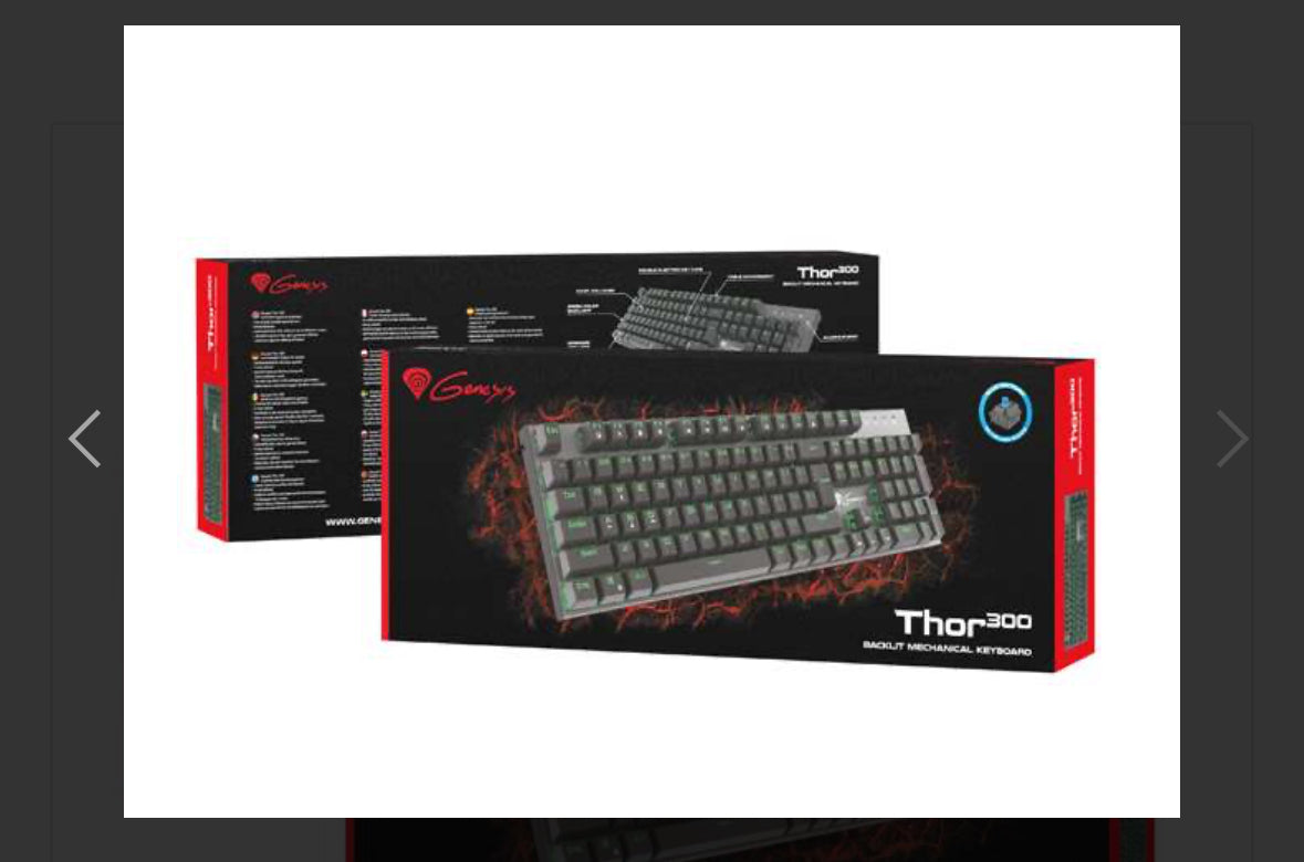 Keyboard Genesis Gaming Thor 300 Mechanical Blue Switch Green Backlight