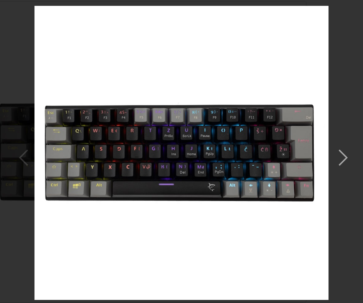 Keyboard White Shark Gaming Wakizashi 60% Mechanical RGB Black/Grey Red Switch